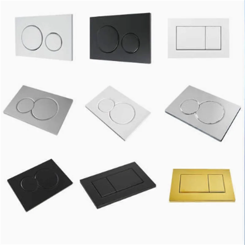 Dual Flush WC Plate Compatible with Geberit Sigma 01 Panel, Black，Gold, silver, Flushing Lever Kit & Frame, Cistern Toilet Parts