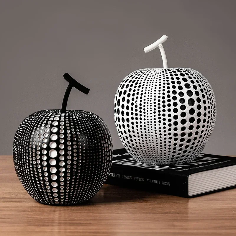 Home Decor Accessories Lucky Apple Statue Sculpture Modern Ornaments for Resin Craft Furnishing Office Desk Decoration Figurines