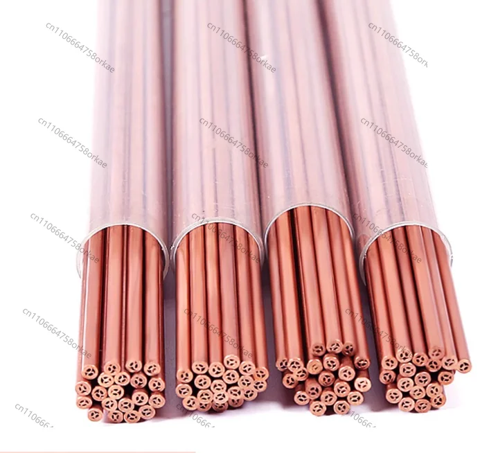 Electrode tube,red copper tube,Drill pipe OD2.3-2.7, multi hole,Drill tube L=400mm,electrode pipe for EDM drilling machin 25pcs