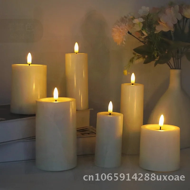 

LED Electronic Candle Lamp Warm Yellow Artificial Paraffin Wax Simulation for Hotel Club Decoration Christmas Festival Party