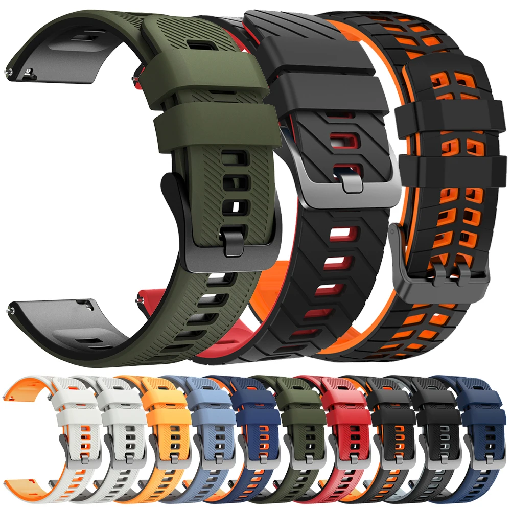 22mm Watchband For Zeblaze Stratos 4/3/Vibe 8/7 Pro/Beyond 3 Pro Silicone Soft Strap For Zeblaze Btalk/Swim Smartwatch Wirstband