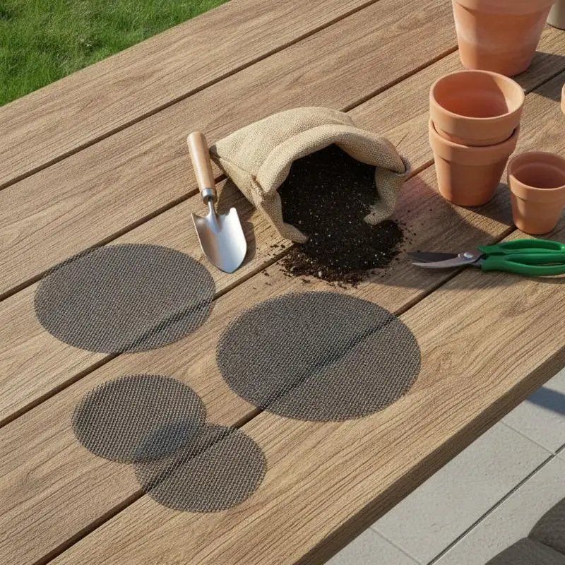 50Pcs/Set Plastic Flower Pot Hole Mesh Pad Prevent Soil Loss Breathable Bonsai Drainage Screens Round Flower Pot Gasket
