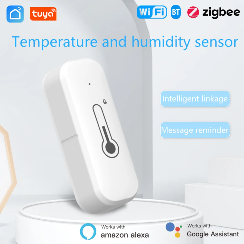 WiFi Temperature Humidity Sensor Tuya APP Control Mobile Phone Reminder Share Device APP Smart Control Mobile Phone Reminder