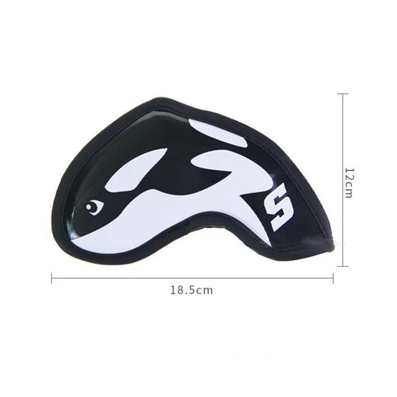 Golf Iron Cover Golf Club Head Cover Killer Whale Iron Protective Cover Whale Club Cap Cover Pu Waterproof 9Pcs/Group