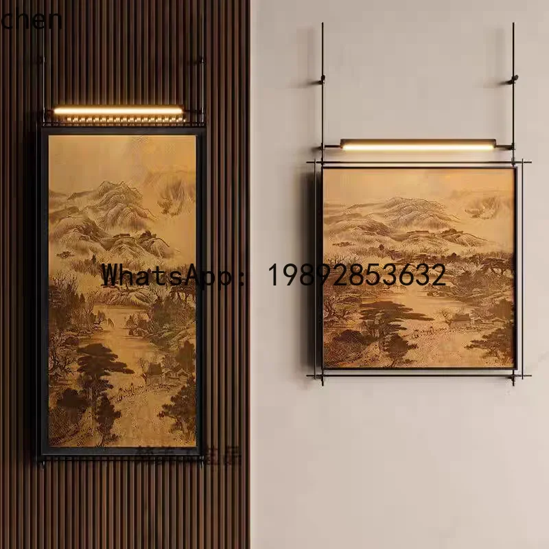 New Chinese Style Screen Partition for Living Room and Bedroom, Simple Modern  Solid Wood and Iron Art Wall Hanging