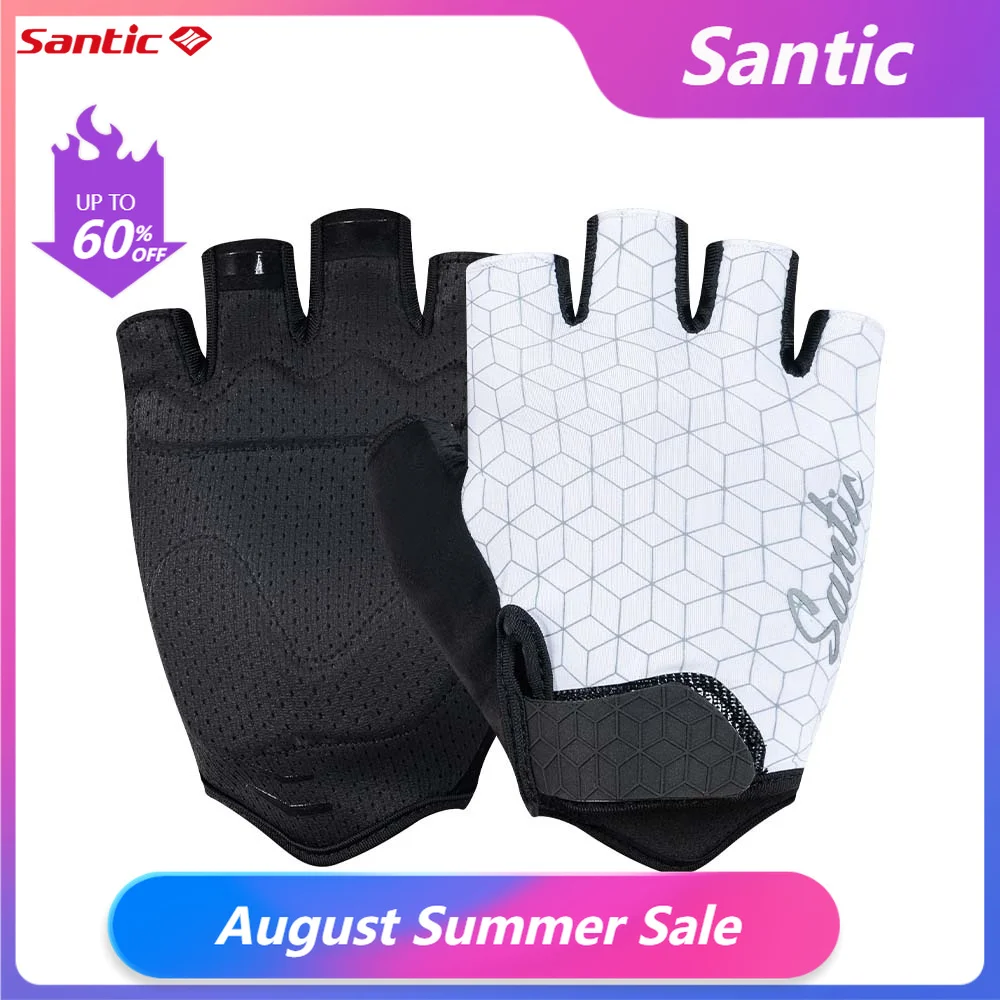 Santic Luvas Ciclismo Verão Respirável Dedos Curtos