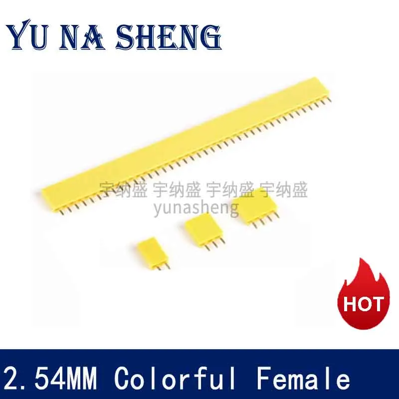 2.54MM Colourful Socket Single Row Female PCB Board Pin Header Connector Strip Pinheader 1X2/3/4/6/8/10/20/40 Pin Red/Blue/white