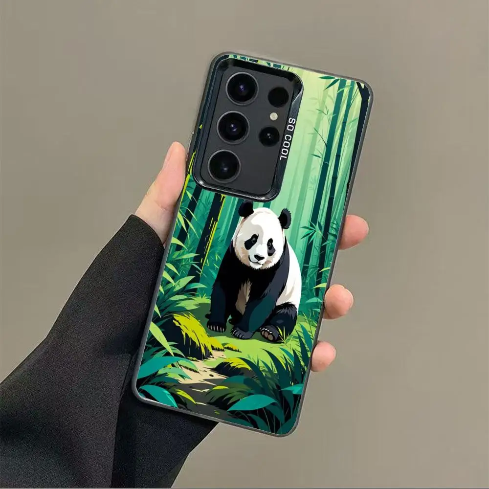 

Painting panda case for Galaxy S25 S24 S23 S22 S21 S20 Ultra/ FE/Plus shock-proof rear cover anti-fingerprint