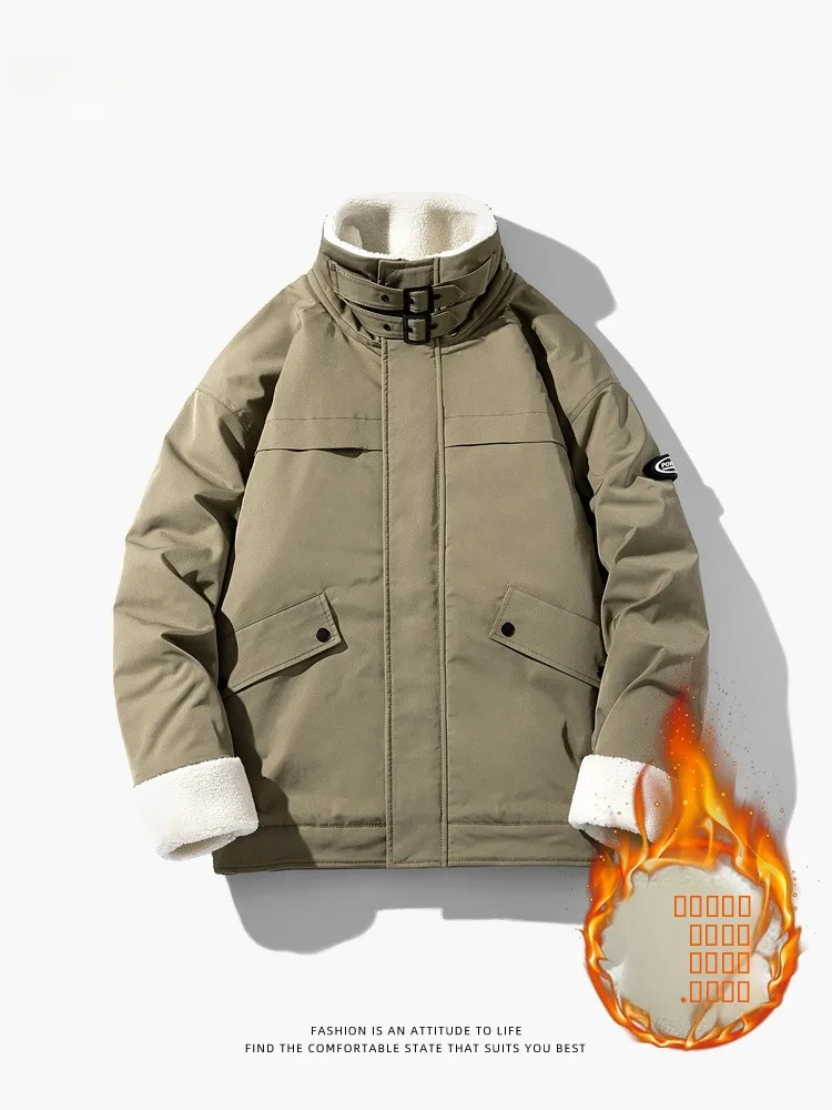 

Мужская утепленная куртка из хлопка с воротником-стойкой, свободного кроя, в стиле рабочей одежды, новая зимняя коллекция, модный бренд Rampo