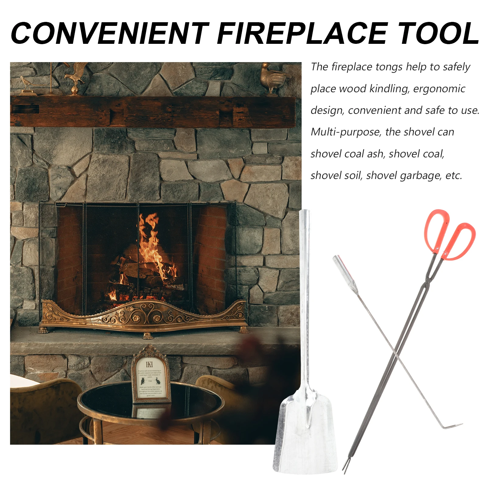 

Tools Fireplace Utensils Kit Honeycomb Coal Supplies Iron Winter Indoor for Home