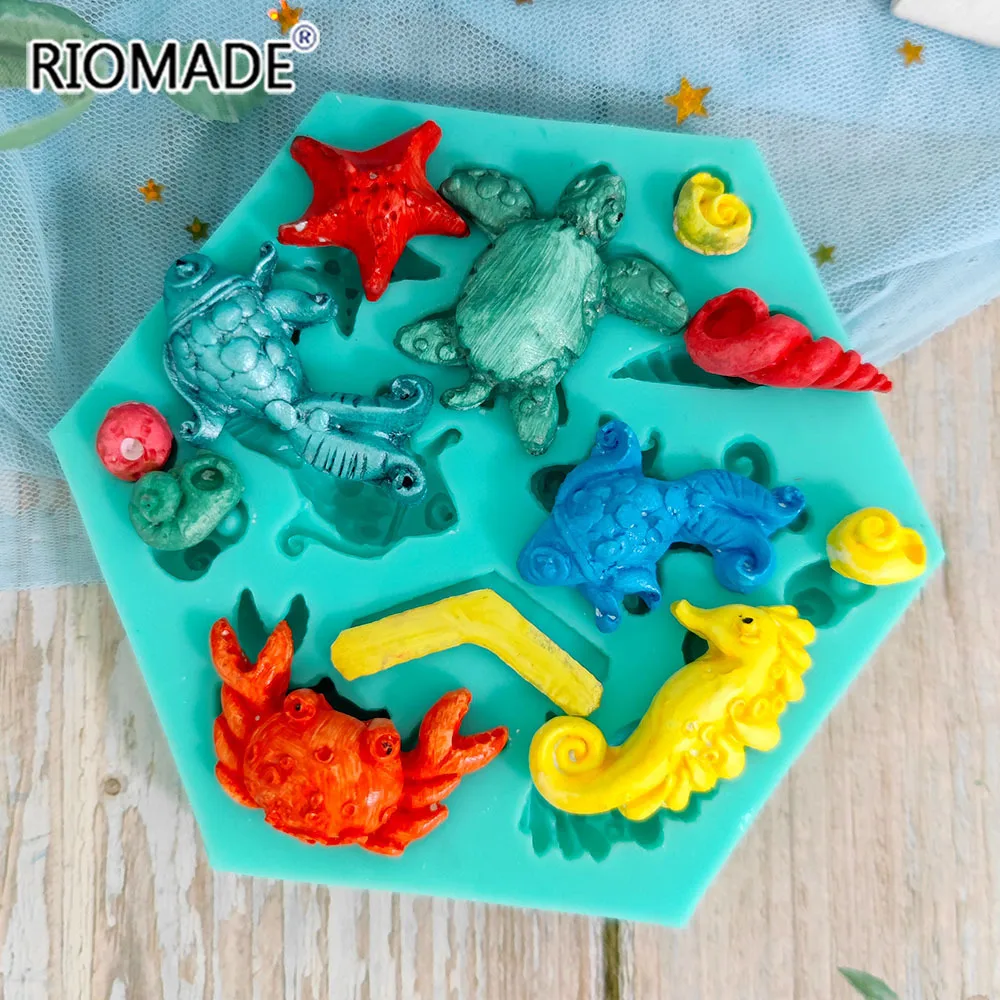 Octopus Silicone Candle Mold Cute Marine Life Styles Chocolate Pudding Dessert Baking Mould For Epoxy Resin Candle Making Molds