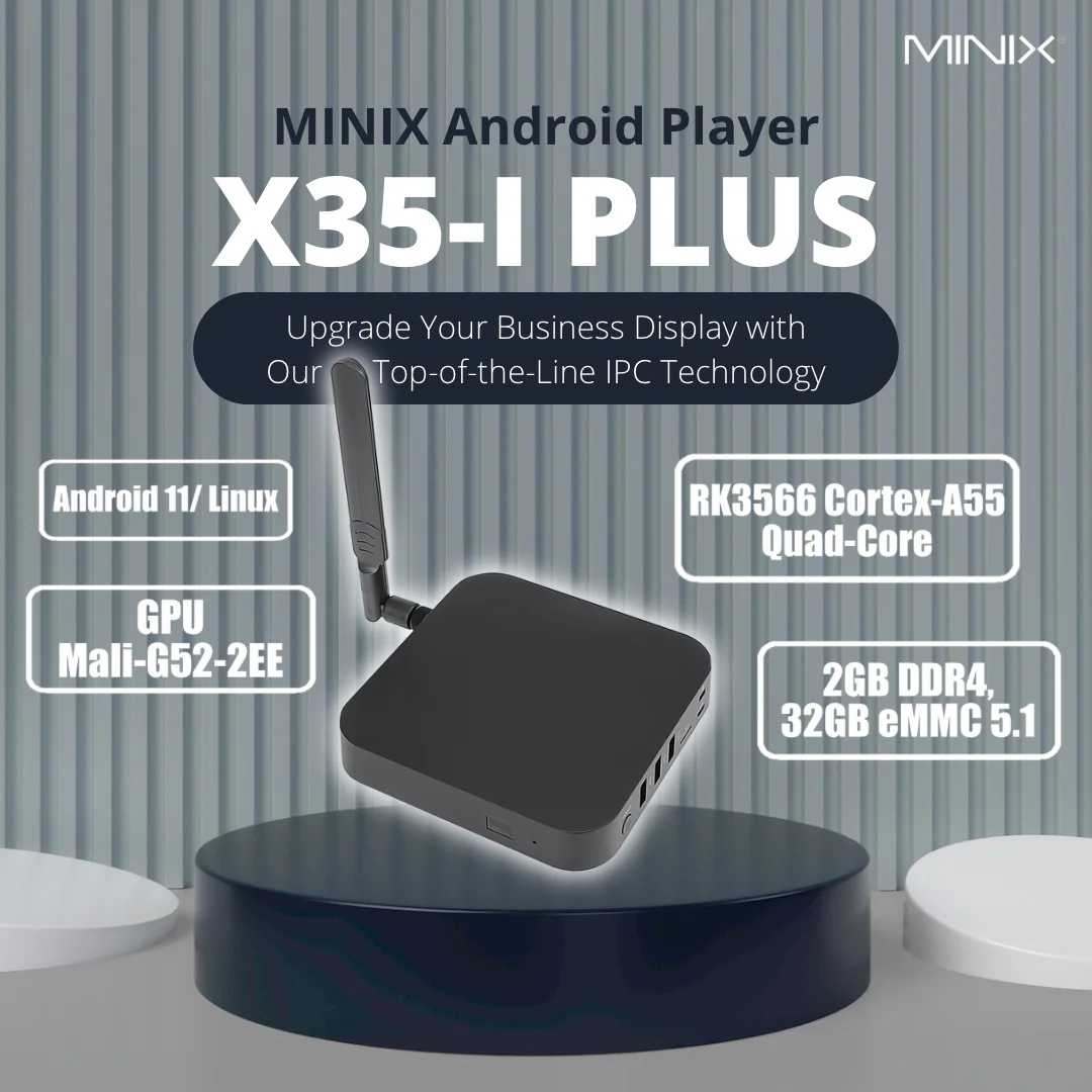 Minix X35-i PLUS WiFi 6 Android11กล่องทีวี2GB DDR4 32GB eMMC Media Hub 6สำหรับป้ายดิจิตอล