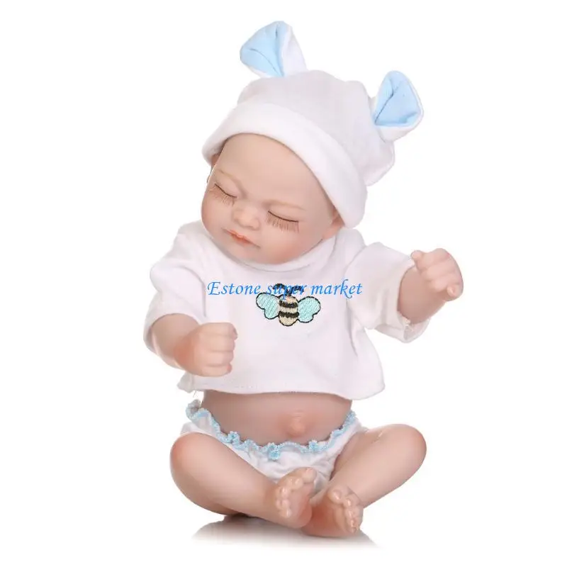 090B Reborns Śpiąca lalka dziewczynka z pieluchą i czepkiem Realistyczna lalka bobas dla dzieci