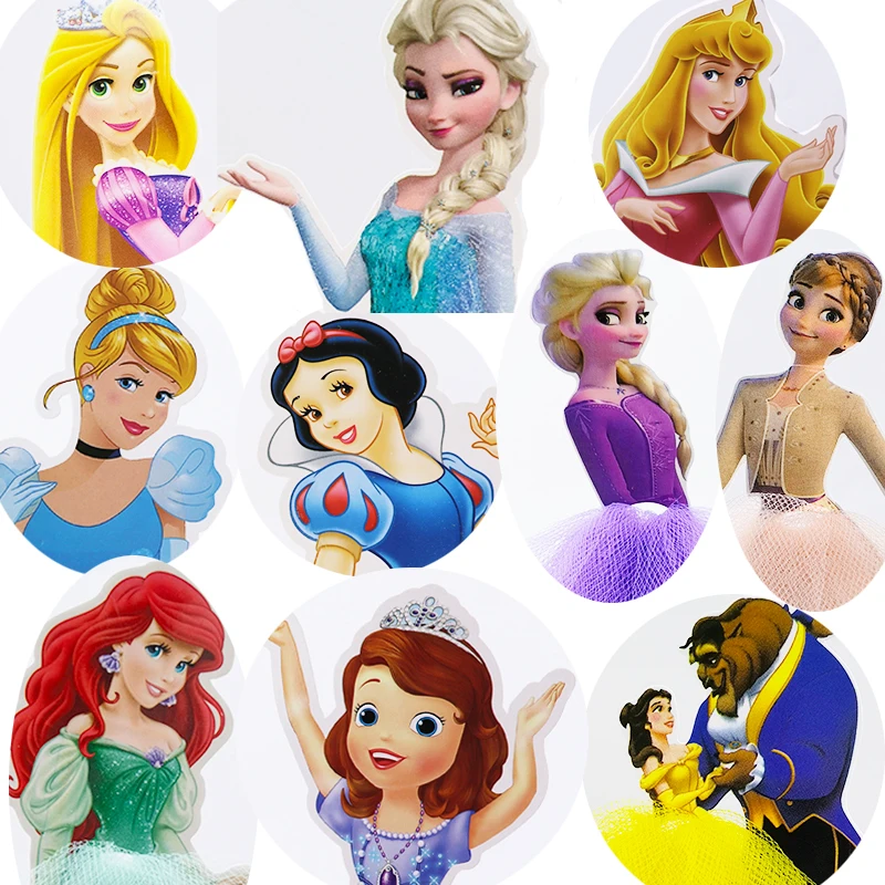 1/2/5/10PCS Cake Decorations Disney Princess Frozen Snow White Sofia Girl Birthday Baby Shower Cupcake Toppers Wedding Cake Flag