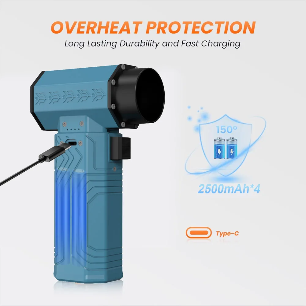 Caer Electric Air Blower Powerful 600g Thrust Mini Turbo Jet Violent Fan Adjustable Wind Speed Brushless Motor Car Dust Dryer image 4