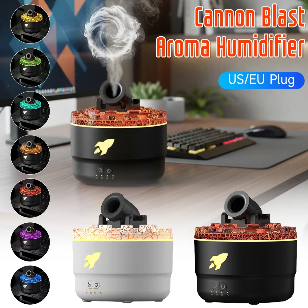 

Volcanic Crack Light Cannons Humidifier Essential Oil Diffuser Cannon Blast Turret Aromatherapy Humidifier Aromatherapy Diffuser