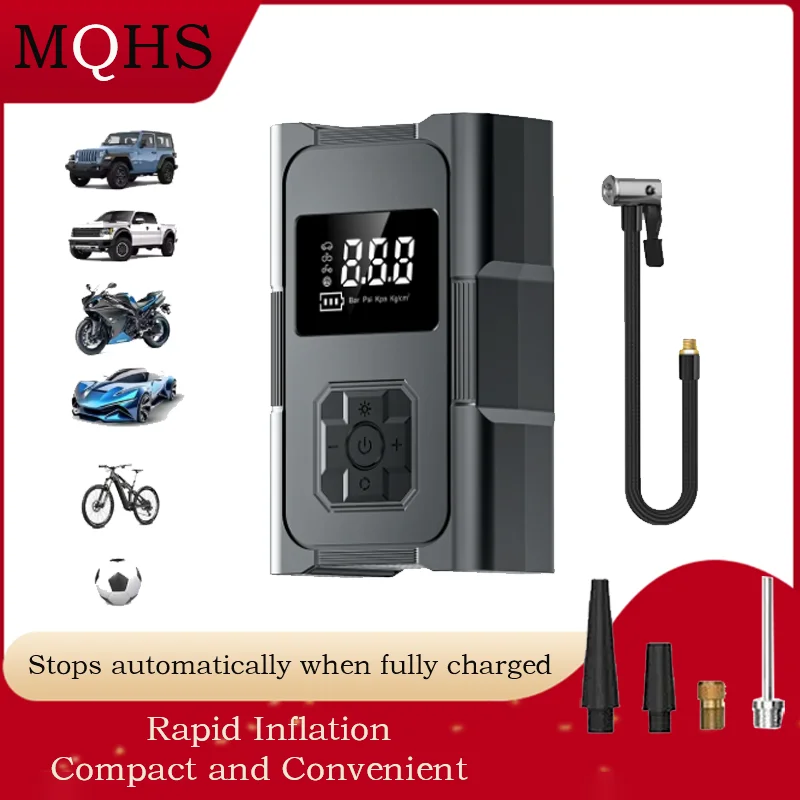 Portable Motorcycle Air Pump Wireless Car Tire Inflator Electric Air Compressor for Autobike Car Bicycle Football Tyre Balls