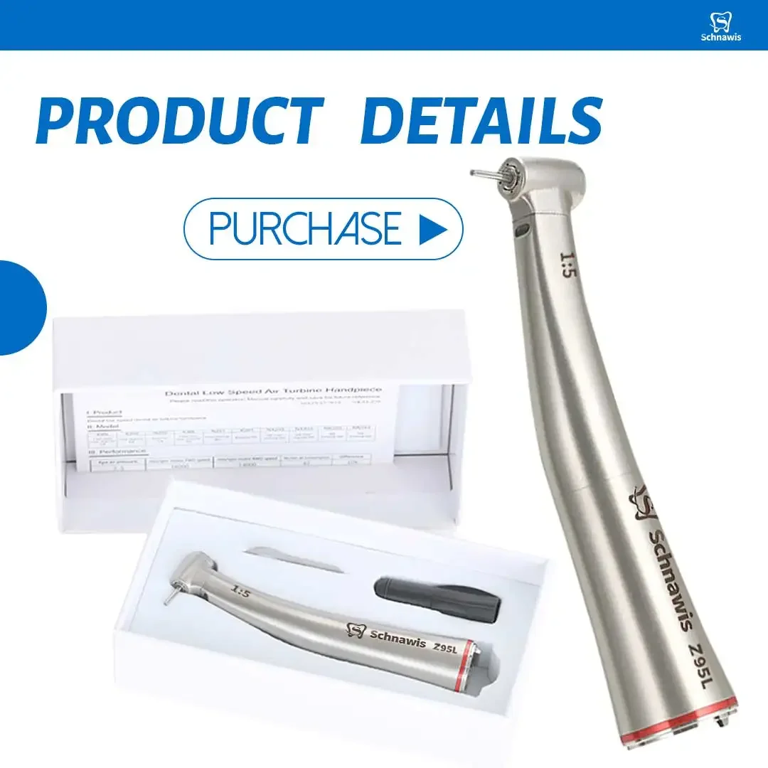 Dentistry Against Contra Angle Handpiece Z95L Mini Head Dental 1:5 Increasing Speed Handpiece Electric Hand Piece Optic Fiber