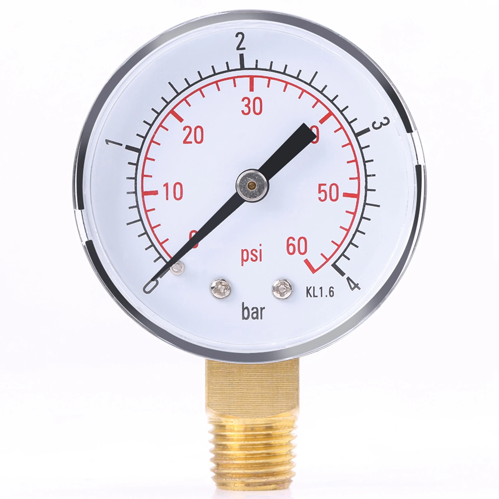 

Mini Pressure Gauge TS-50-4bar 0-4bar/0-60psi 1/4" NPT Pressure Gauge Suitable for Air/Oil/Water Media