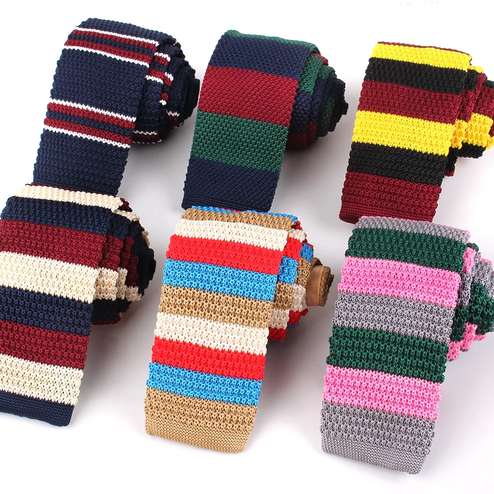 

New Knit Neck Ties For Men Women Skinny Tie Casual Striped Ties Boy Girls Knitted Necktie Gift Groom Slim Neckties For Wedding