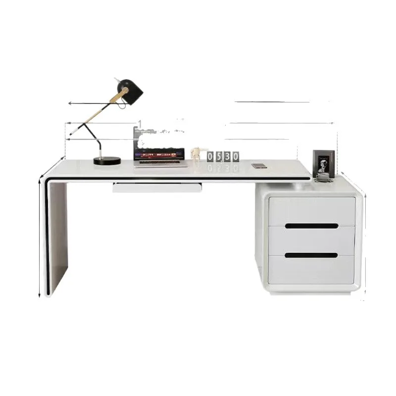 

Modern simple desktop computer desk home study desk bedroom small apartment white paint notebook desk