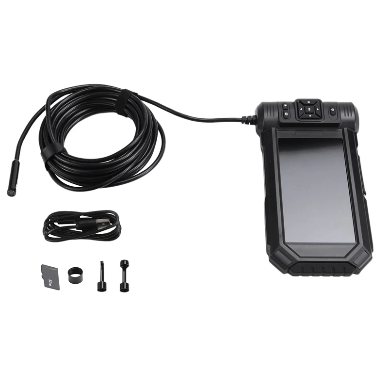 Endoscope Inspection Camera 5In IPS Screen Triple Lens Inspection Camera With Light 1080P HD Drain Camera With 32G Card