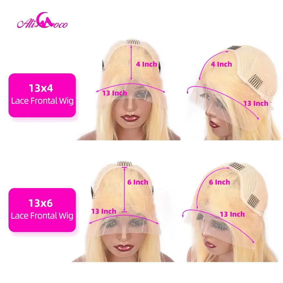 Pelucas de cabello humano Remy rosa ombré para mujer, peluca con malla frontal de 13x4, peluca ondulada suelta, línea de cabello prearrancada, cabello brasileño de 613 colores