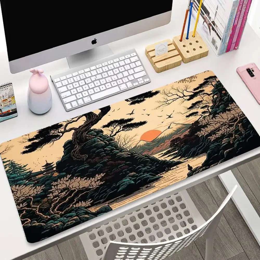 Guofeng Scenery XXL Mouse Pad Anti-Slip Natural Rubber Bottom Computer Office Pads Laptop Keyboard PC Accessories