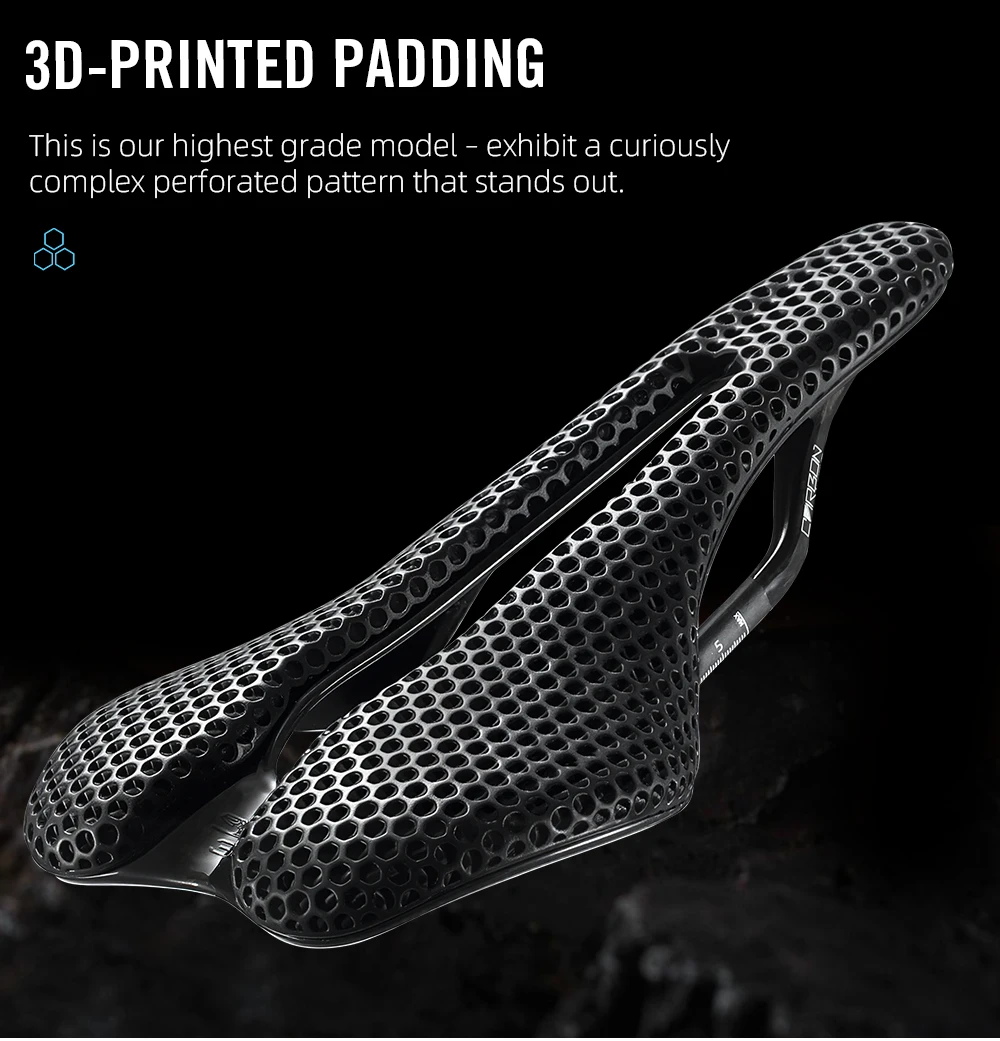 2026 RYET Carbon 3D-Gedruckter Fahrradsattel, 145mm Leichter Rennrad MTB Mountainbike Sitzkissen Fahrrad-Sitzzubehör – Detail 9