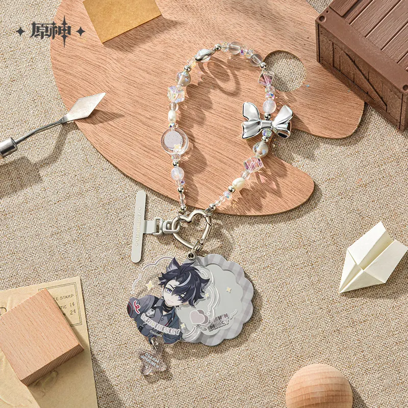 Original Wriothesley Badge folding fan Keychain Pendant Seal Storage Box sticker pack Genshin Impact Cosplay ornament Xmas gift view 5