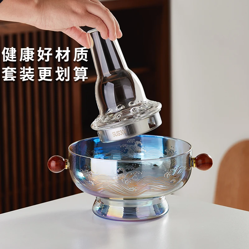 Old-fashioned Beijing glass hot pot high temperature resistant thickened electric ceramic stove household stew single pot