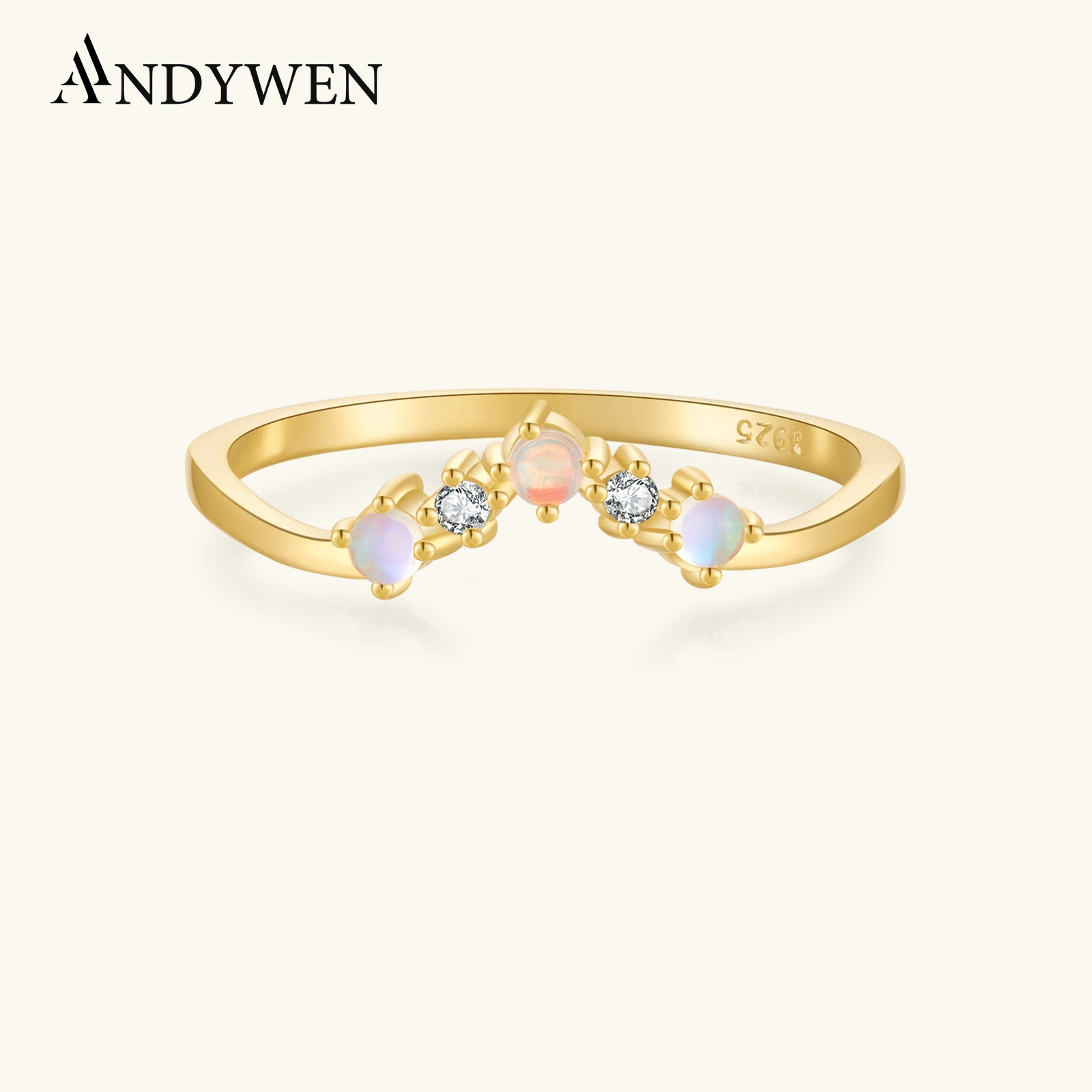 

ANDYWEN 925 Sterling Silver Colorful Moonstone CZ Zircon Ring Queen New 2022 Women Wedding Crystal Fine Jewelry Gift Valentiens