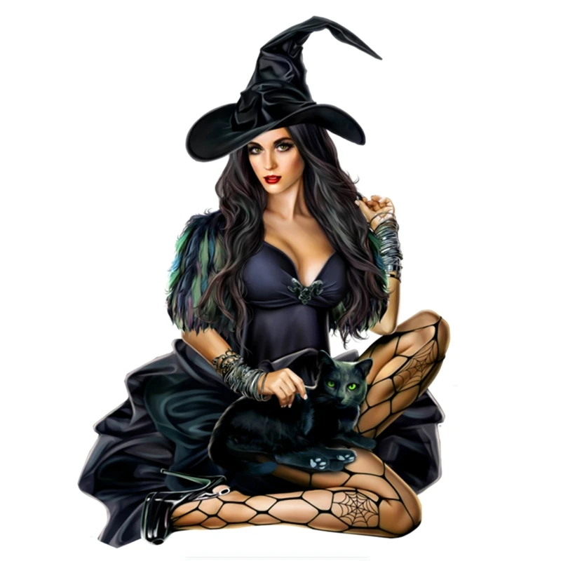 Y378# Car Stickers Decor Motorcycle Decals Sexy Girl Witch Decorative Accessories Creative Sunscreen Waterproof PVC