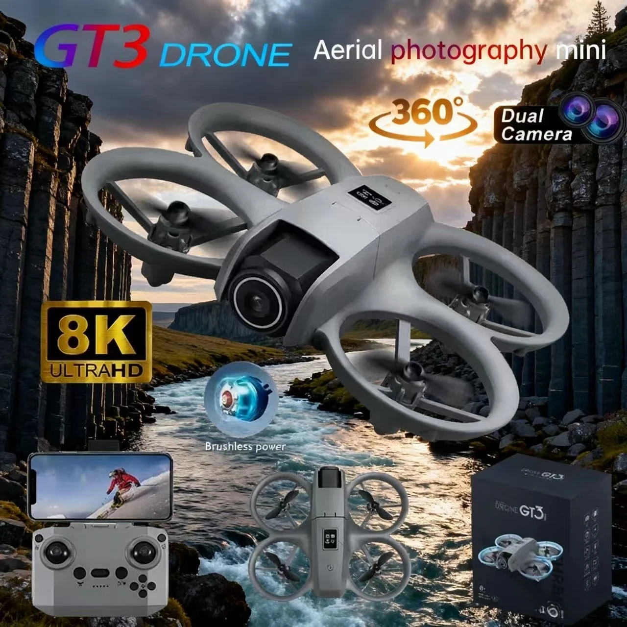 

NEW Original GT3 Drone 8K WIFI GPS Professional HD Aerial Photography Remote Control Aircraft HD Dual Camera Quadcopter Toys UAV