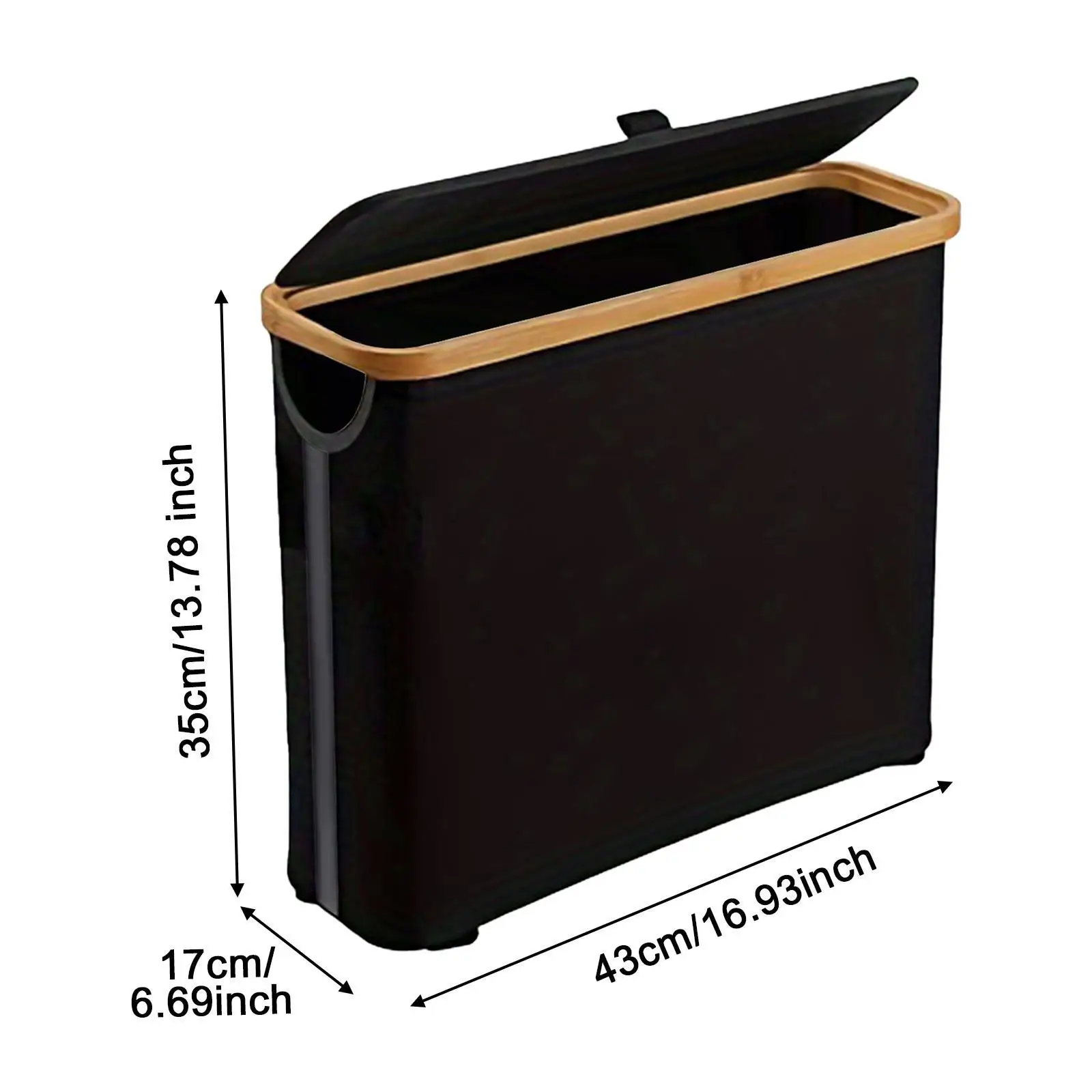 Toilet Paper Basket with Bamboo Lid Elevated Dry Organizer Dustproof Canvas Bin for Bathroom Accessories