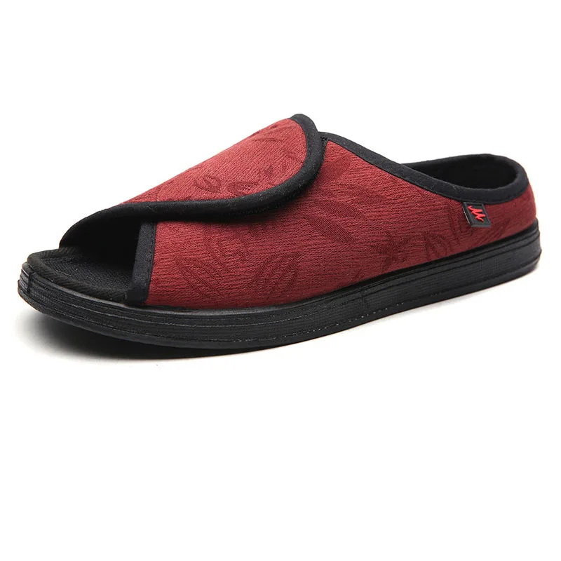 Git-Up Women Diabetes Slippers Adjustable Closure Memory Foam House Shoes Open Toe Extra Wide Width Breathable Healthcare Sandal