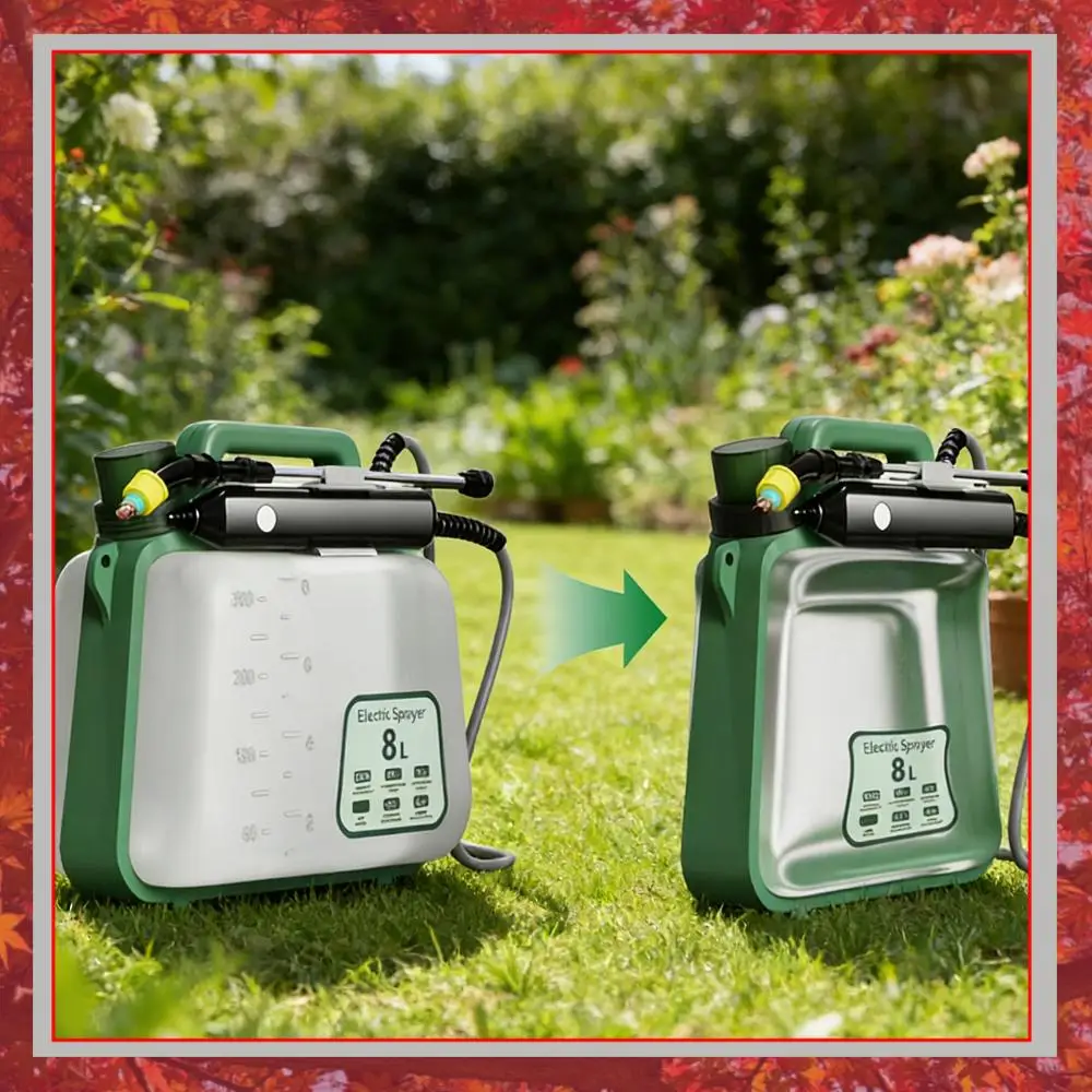 

8L Battery Powered Sprayer with 3 Mist Nozzles Rechargeable Retractable Wand Garden Sprayer with Shoulder Strap for Gardening