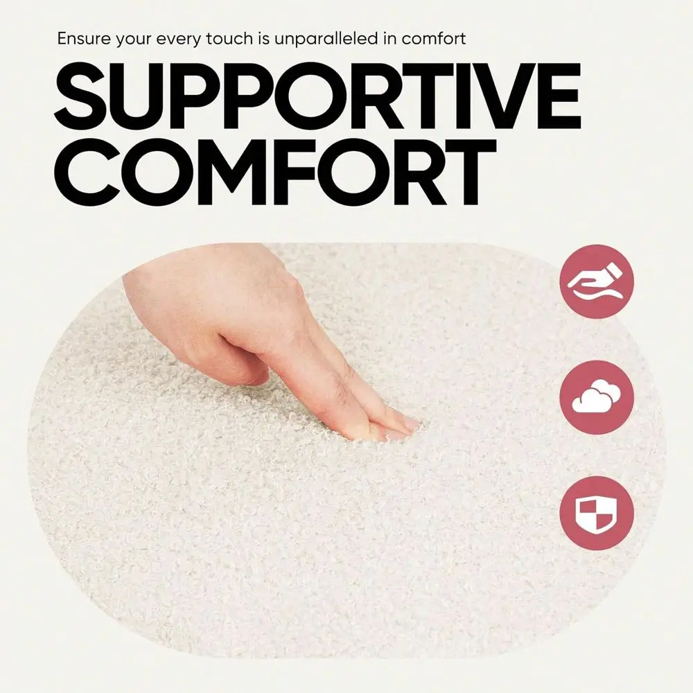 

Plush Boucle Round Storage Ottoman Versatile Footrest, Seating Coffee Table For Small Spaces, Dorms, Bedrooms Chic White