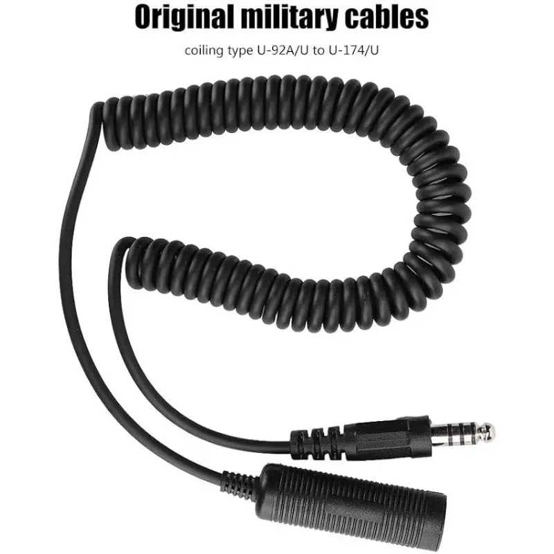 Durable Radio U-92A/U FOR U-174/U Adapter Cable Bowman Headset Extension Cable Military Helicopter Headphone Headset Extension