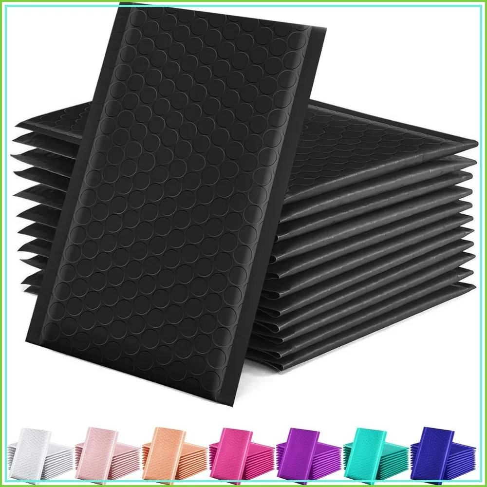 

Black Bubble Mailers 4x8 Inches 50 Pack, Usable Size 4x7" Padded Envelopes for Small Business Shipping