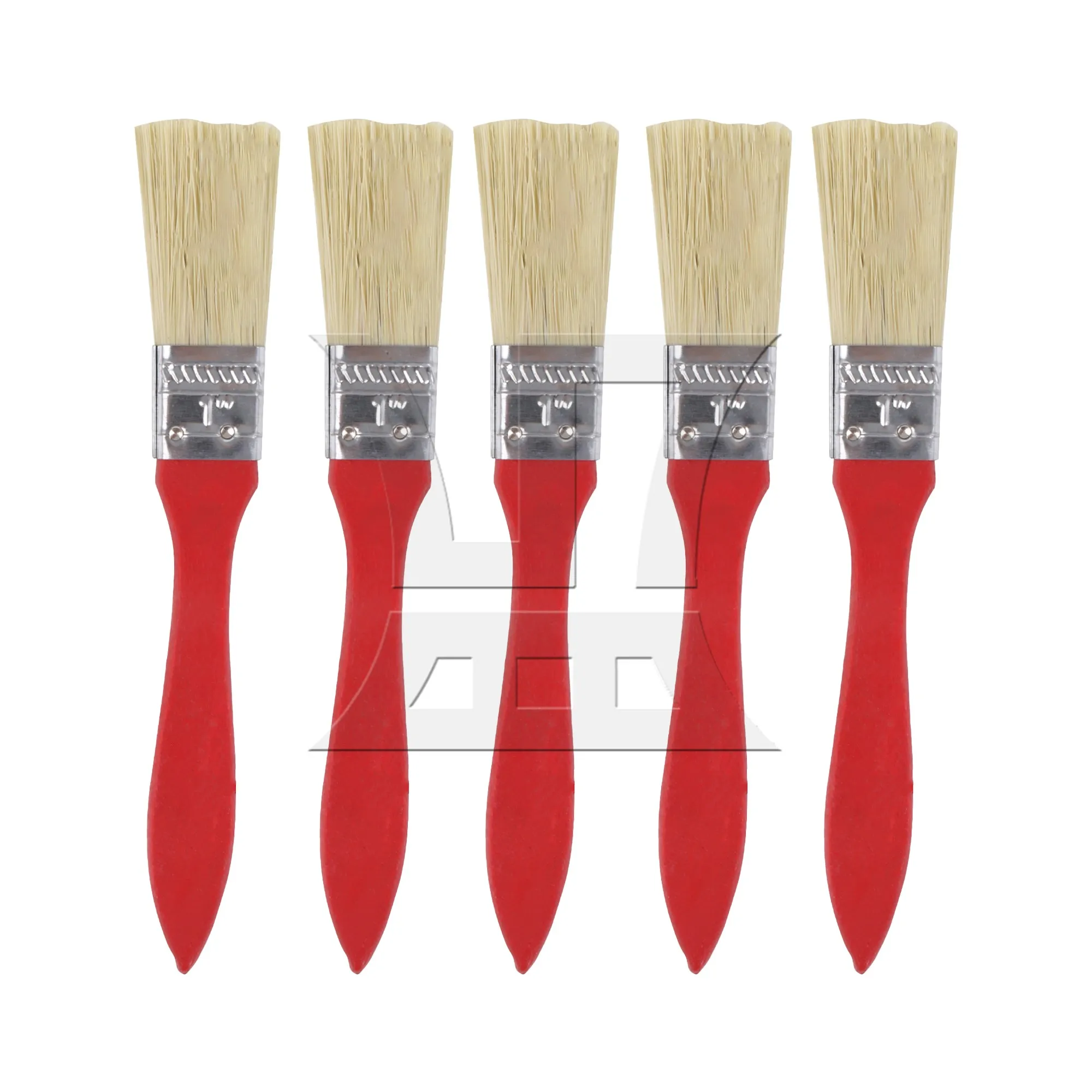 BQLZR 5 Pcs Thin Mahogany Handle Paint Brush for Art Painting Tools 1 Inch