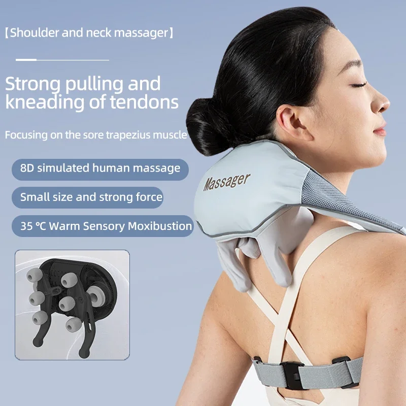 Intelligent Shiatsu Smart Electric Tension Portable Pressure Point Pillow Neck Massager For Back Shoulder