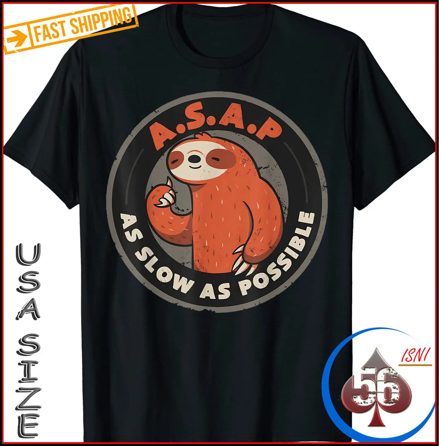 New Shirt A.S.A.P As Slow As Possible Logo T-shirt Usa Size