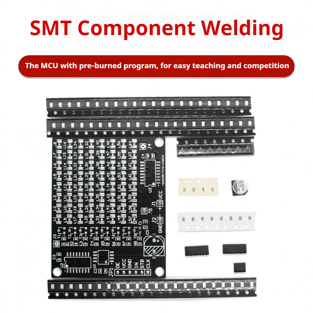 64/256 LED SMD Dot Matrix Advertising Screen Welding Practice DIY Kit 0-9 Digital Display Fun Electronic Kit Soldering Component