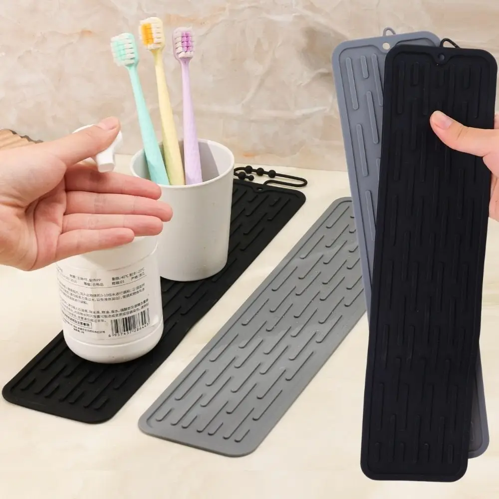 

Washable Long Non-slip Mat Multifunctional Sink Water Prevent Silicone Drain Pad Bundle Design Kitchen Countertop Insulation Mat