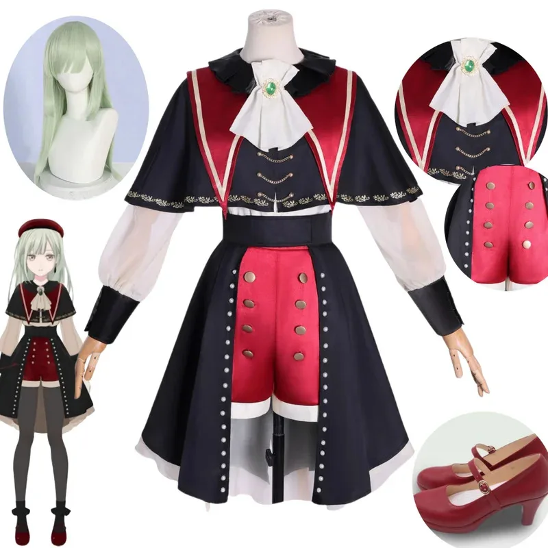 

Wakaba Mutsumi Cosplay BanG Dream! Ave Mujica Wakaba Mutsumi Costume Synthetic Wig Wakaba Mutsumi Anime Role Playing Shoes