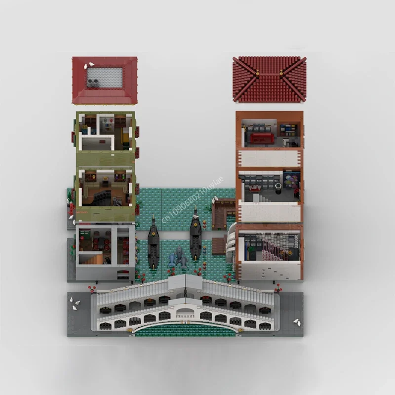 MOC – canal Modulaire Grande Venise, ville créative, vue sur la rue, modèle d'architecture, bloc de construction, briques à monter soi-même, jouet éducatif, cadeau