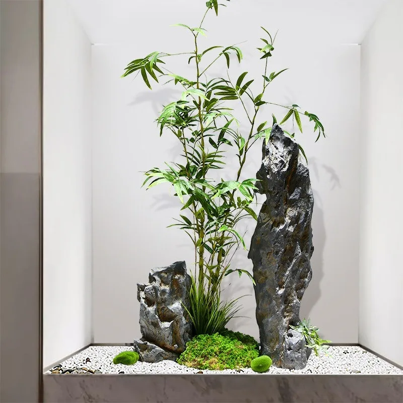 Simulation fiberglass rockery garden courtyard staircase corner lighting well landscaping high-end decoration floor ornament