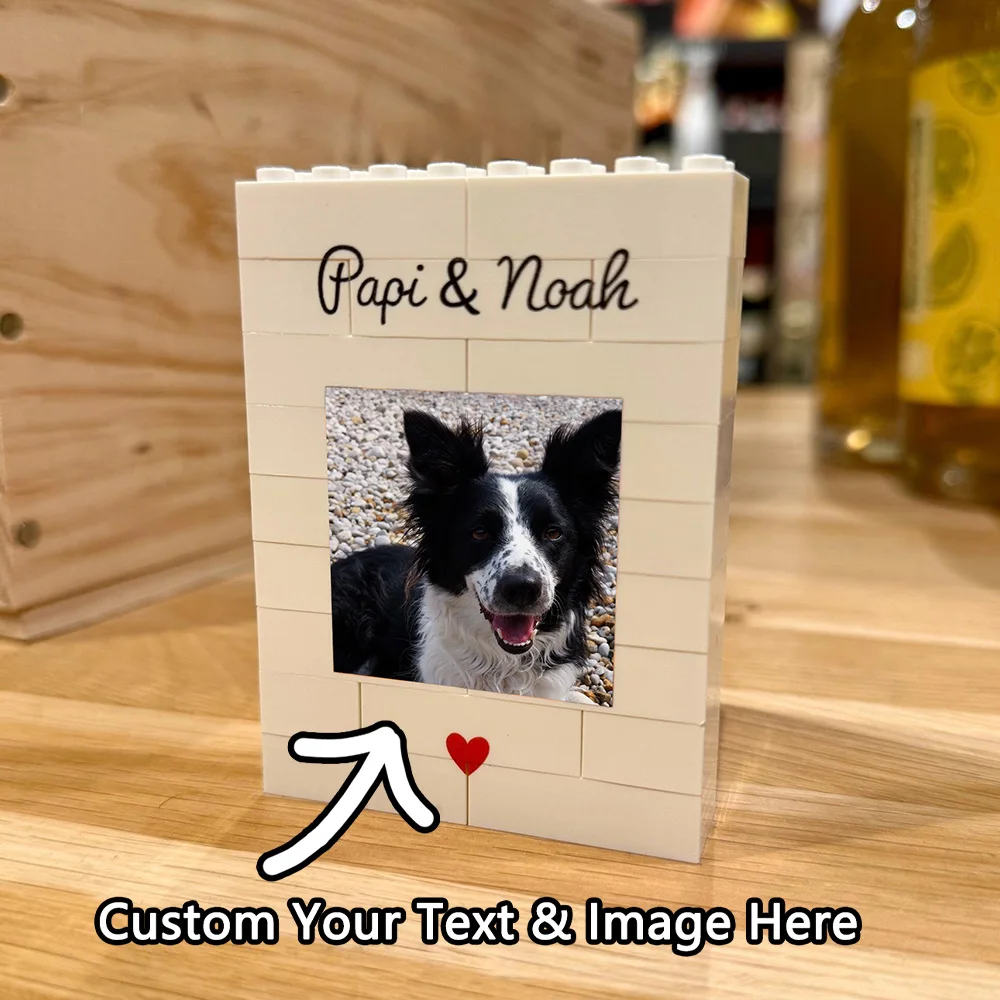 Bloques de construcción personalizados para mascotas, bloques DIY PMMA personalizados con nombre personalizado, regalo único grabado con láser creativo para el amor de las mascotas, 1 ud.