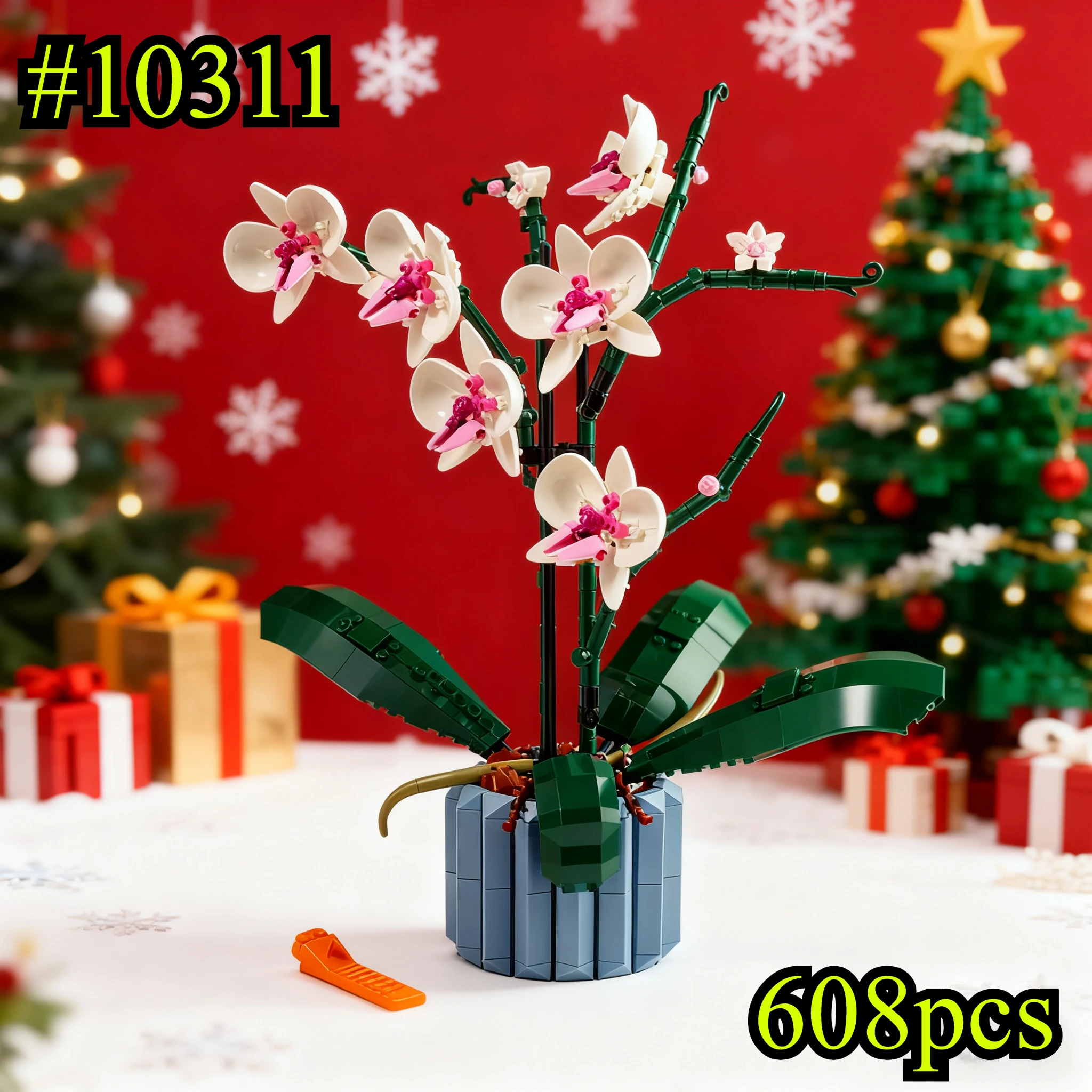 تزهر الأوركيد بونساي باقة 10311 مجموعات مكعبات البناء متوافقة مع جزيئات ليغو مناسبة لهدايا عيد الميلاد 608 قطعة